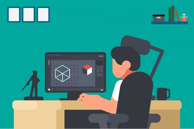 Флэт иллюстрация Разработчик