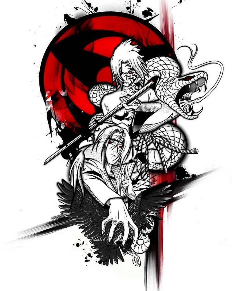 Татуировки мужские эскизы аниме