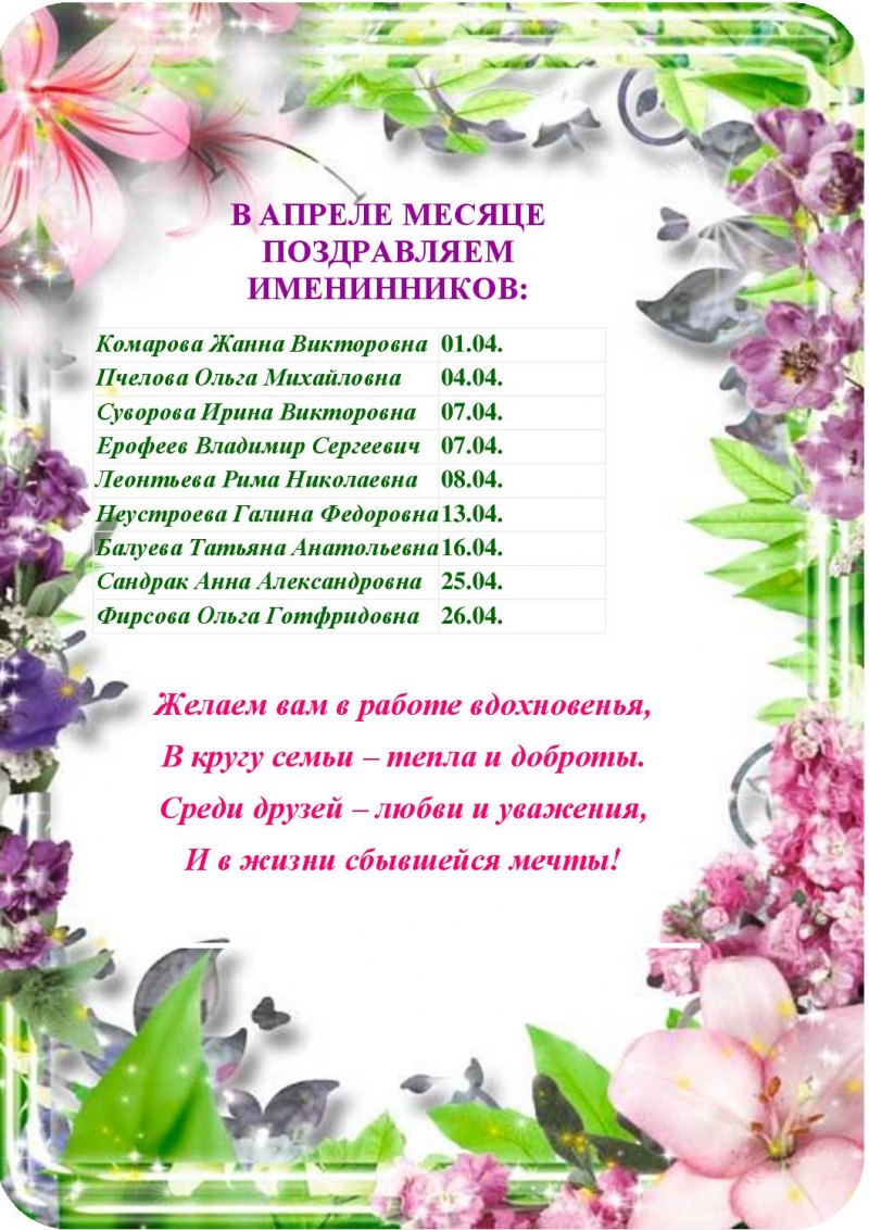 Рамка для именинников