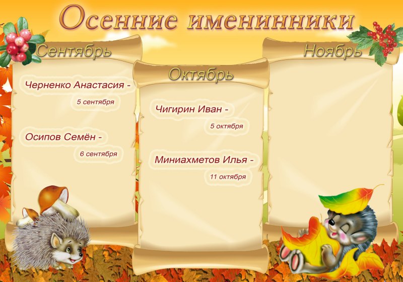 Наши именинники август