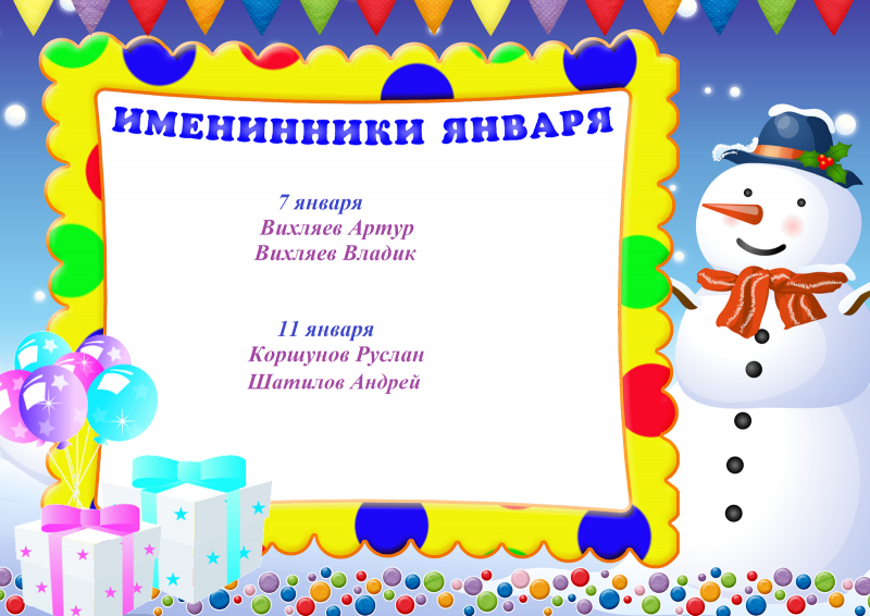 Список на денььрождение