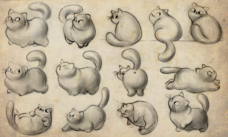 Кот скетч