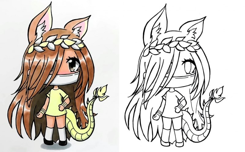 Срисовывать Gacha Life