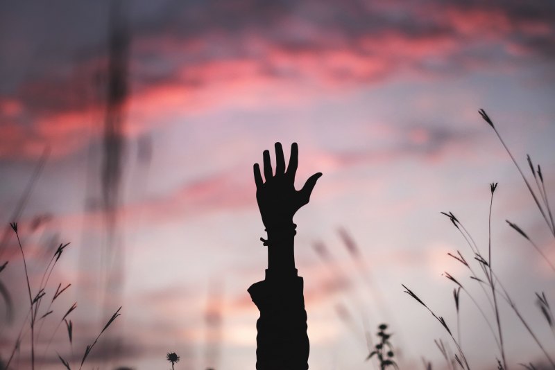 Рука тянется к небу