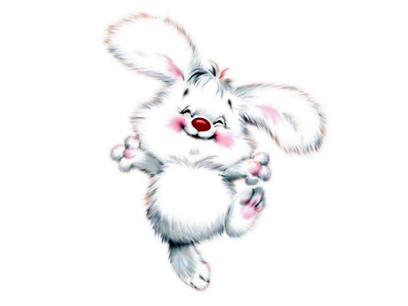 Белый заяц мультяшный