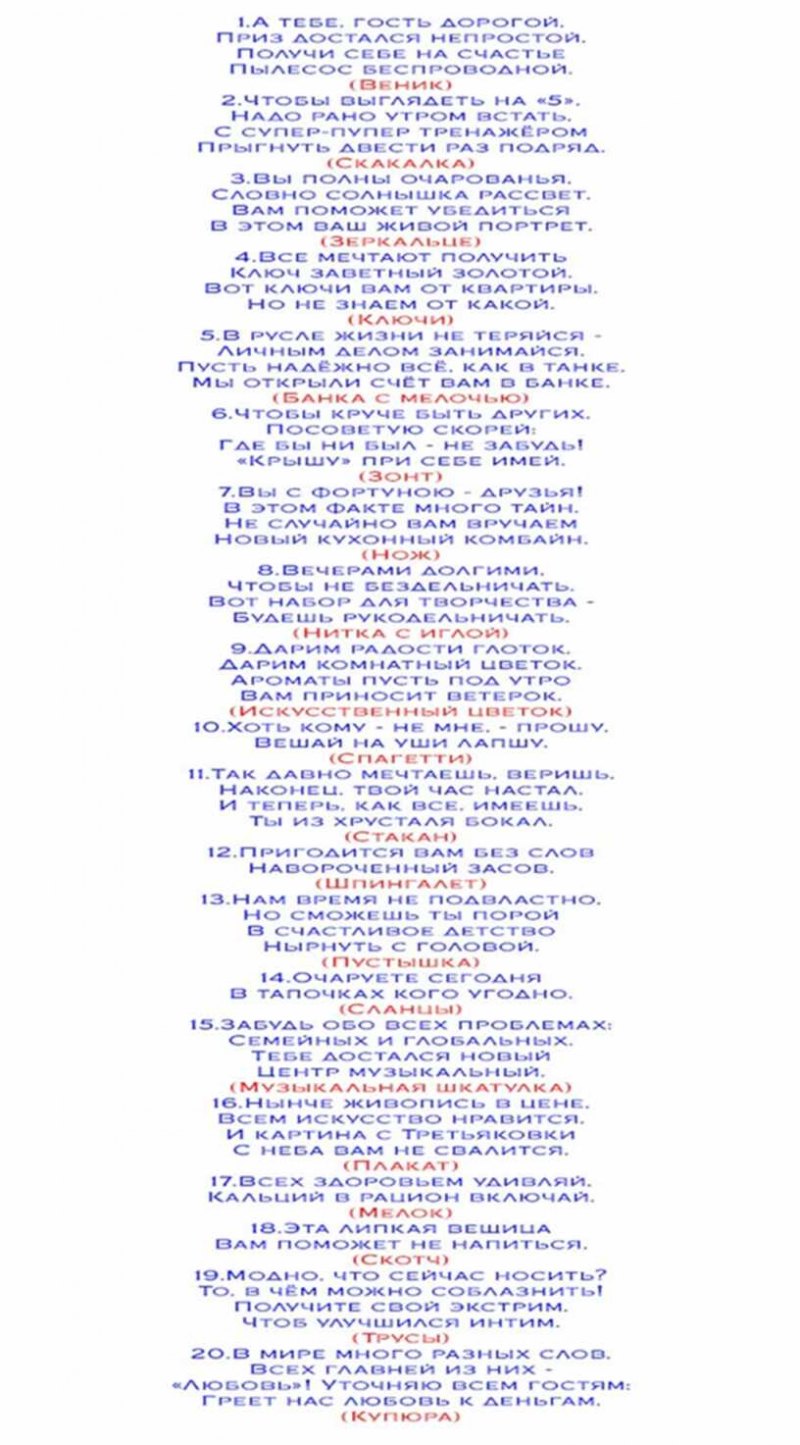 Сценарии юбилеев