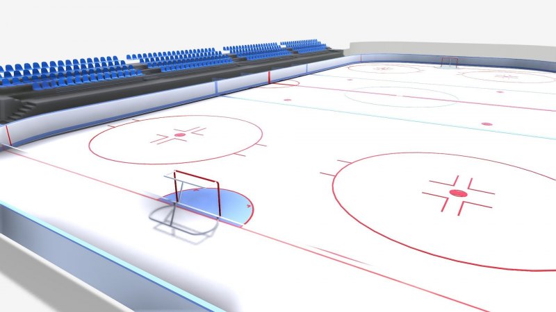 3d-model хоккейная площадка 56х26м