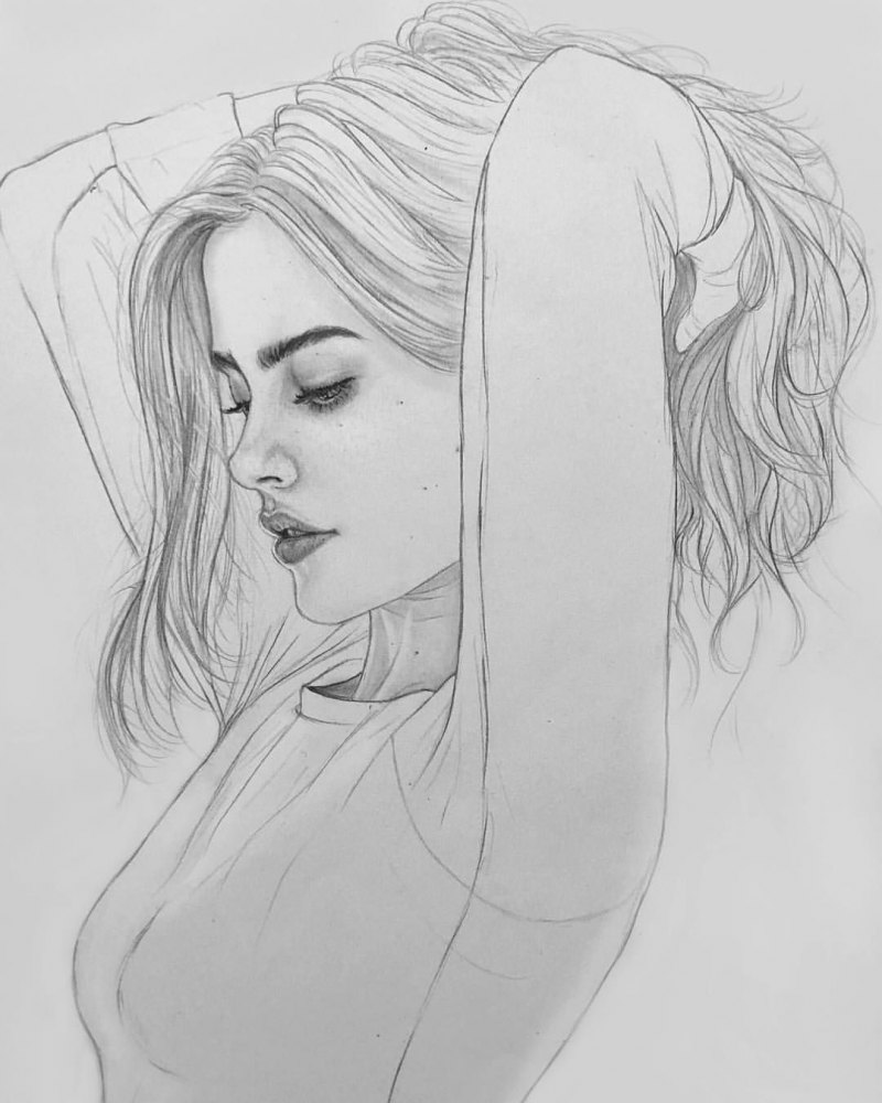 Рисунки девушек карандашом