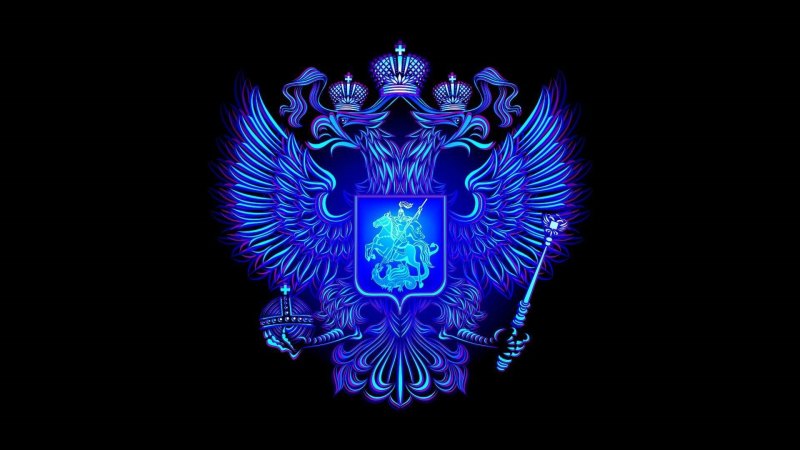 Герб России на черном фоне