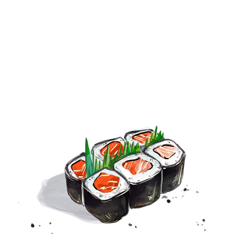 Как нарисовать суши и роллы