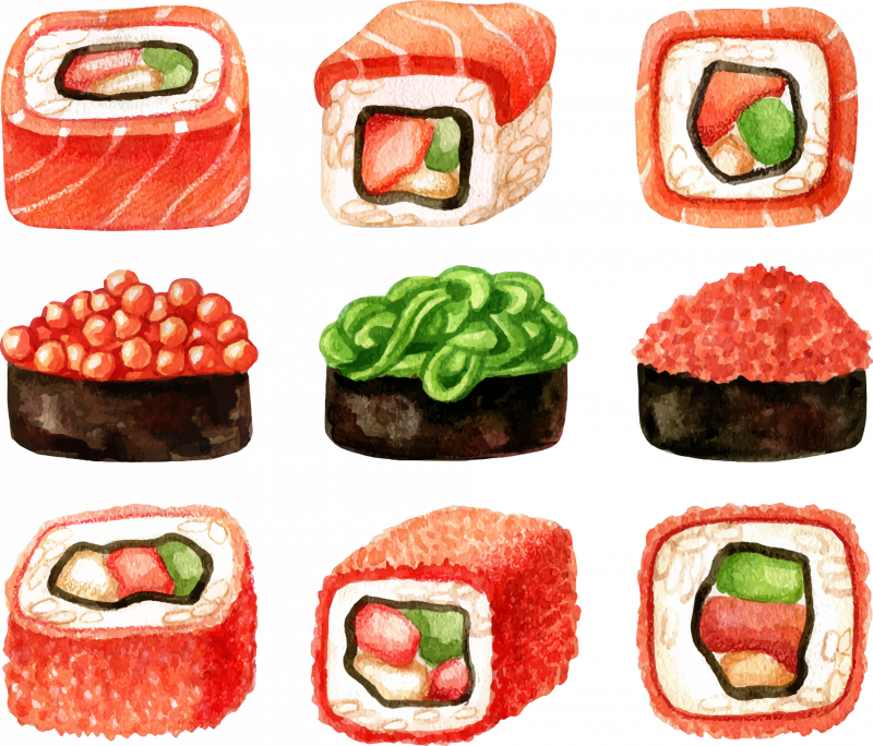 Роллы нарисованные