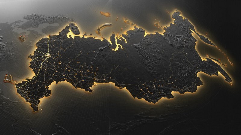 Ночная Россия из космоса