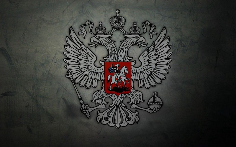 Герб РФ на черном фоне