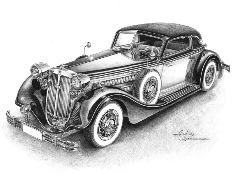 Старинные автомобили Графика