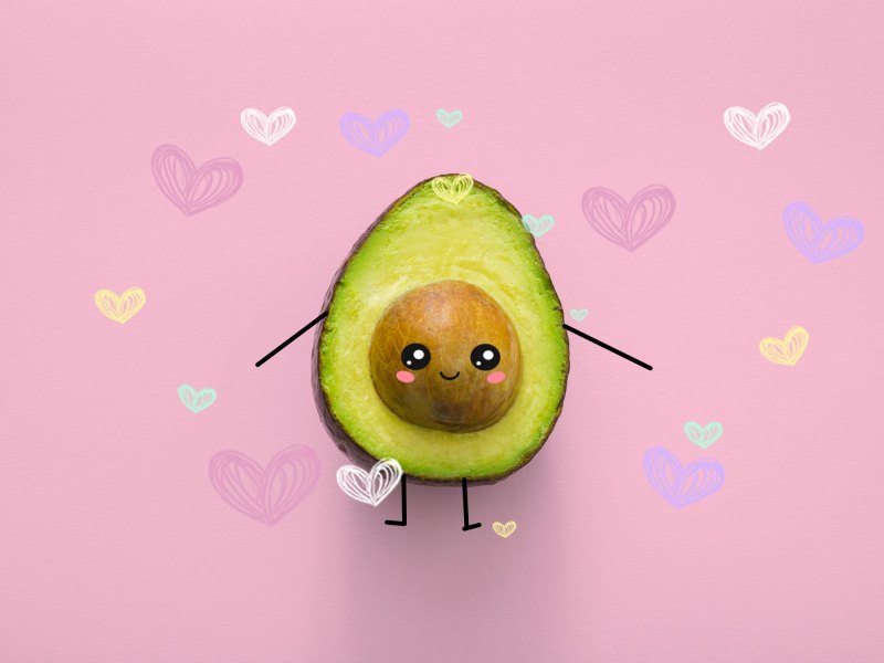 Обои с авокадо милые
