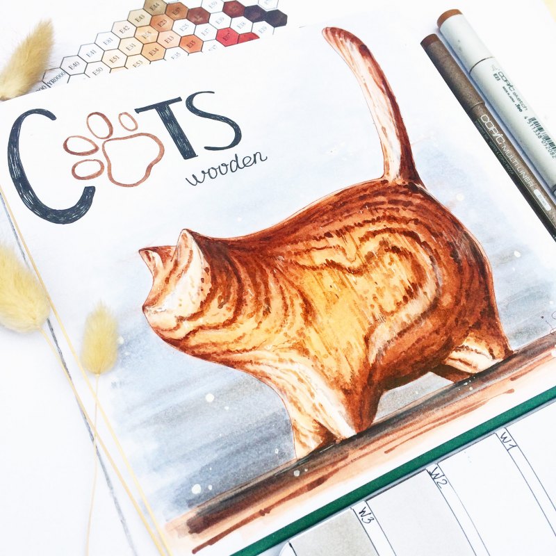 Пошаговое рисование маркерами для скетчинга