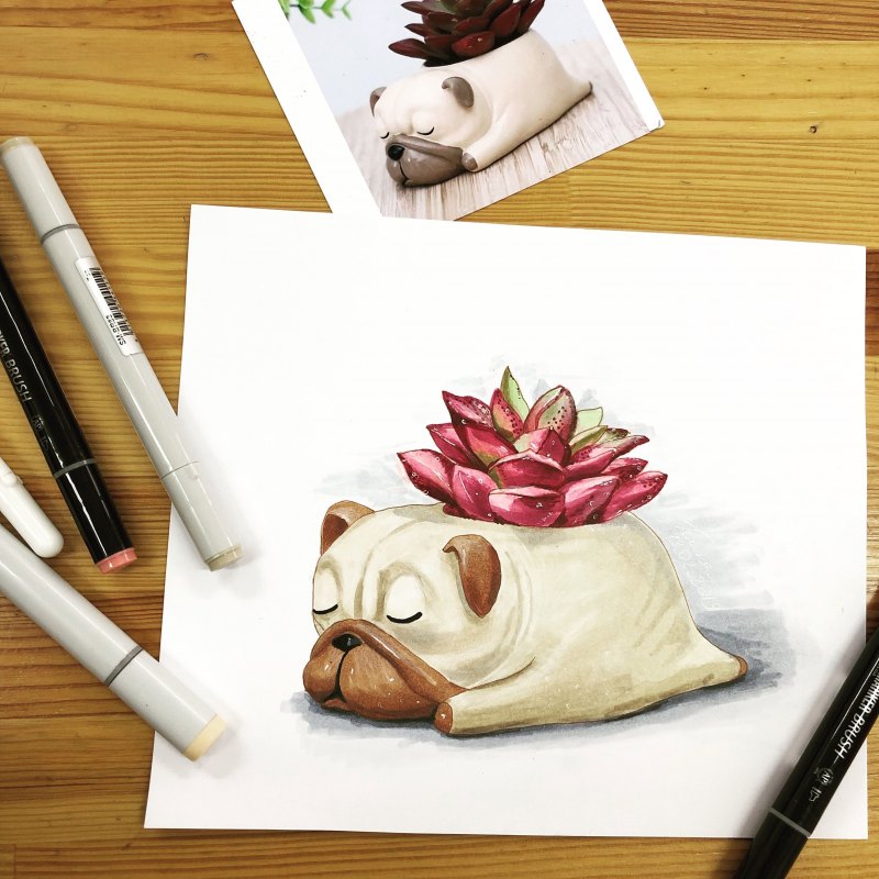 Рисование маркерами для скетчинга