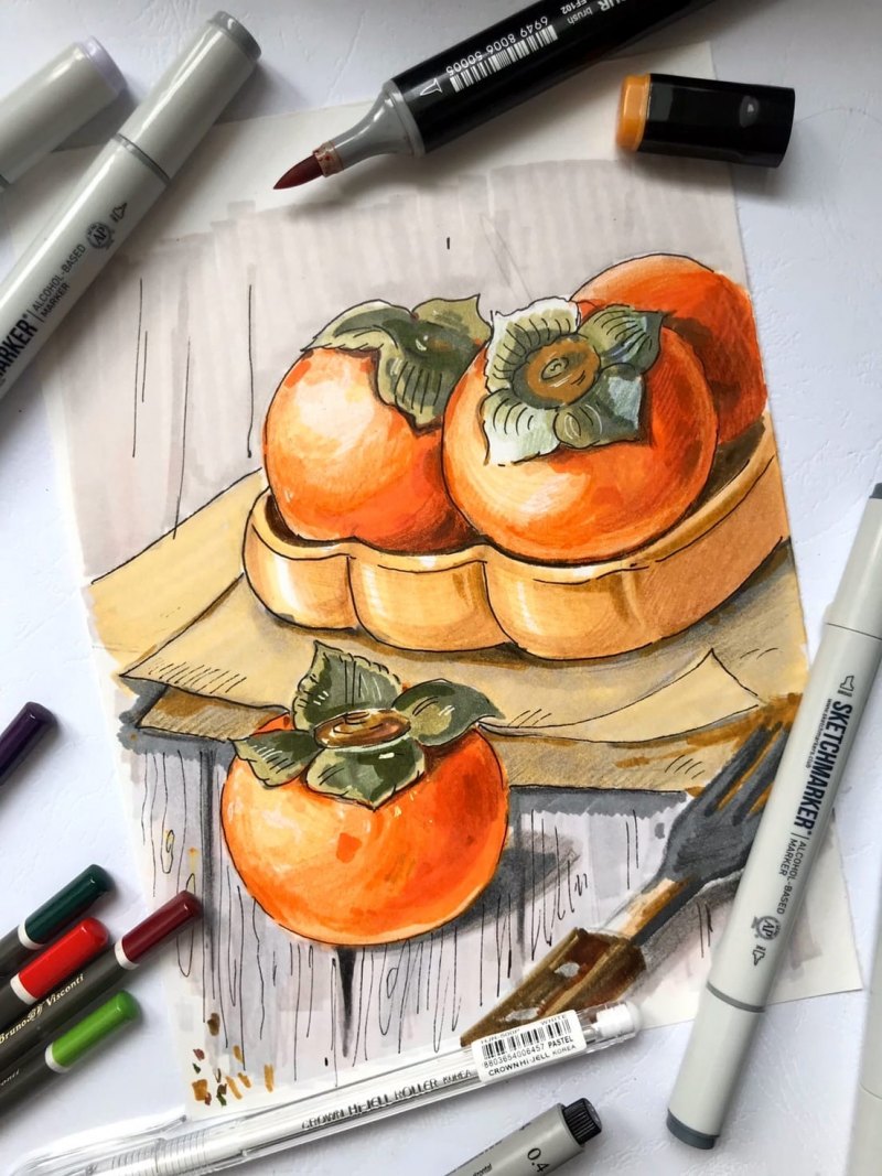 Рисование скетчей маркерами