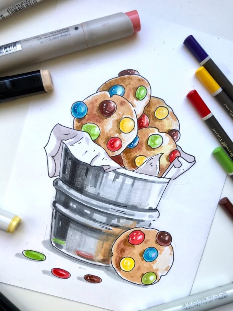 Рисование маркерами для скетчинга