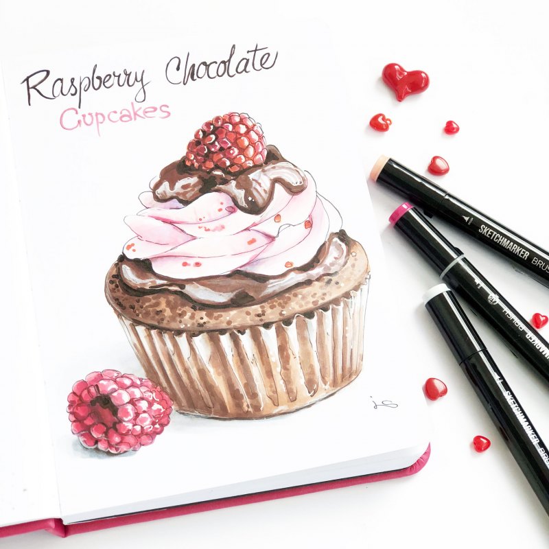 Сладости маркерами для скетчинга