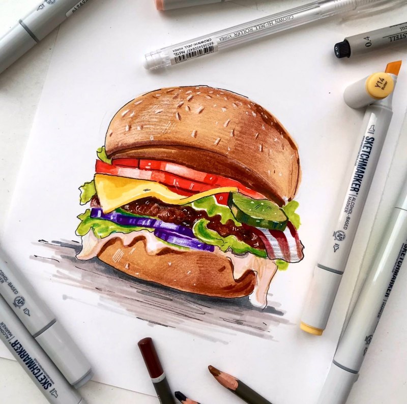 Скетчи маркерами