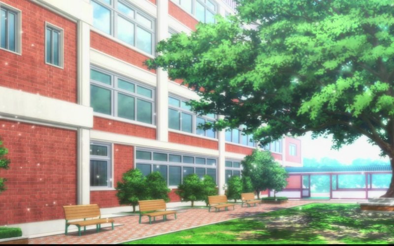 Улица школы аниме