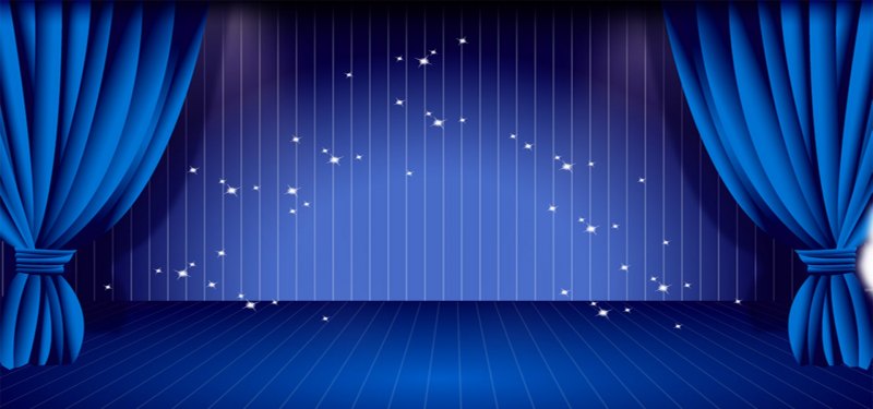 Синий театральный занавес
