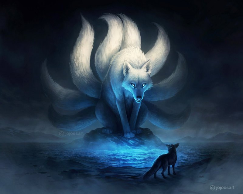 Кицунэ девятихвостый волк