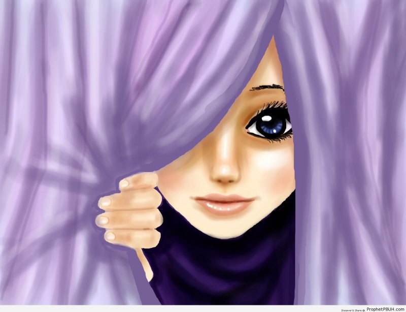 Аниме девушка в платке