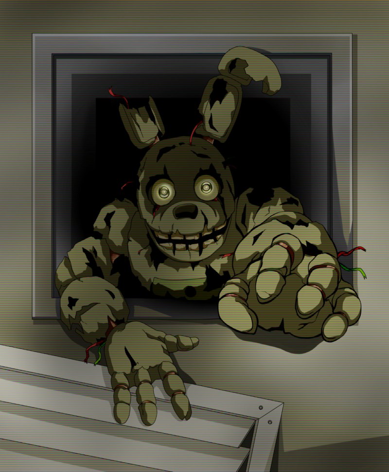 Уильям Афтон в костюме спринг Бонни арт