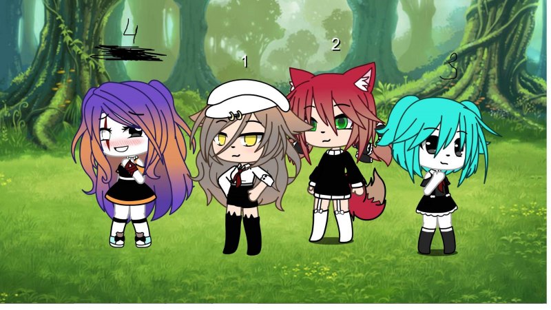 Рисунки гача лайф 3 девочки черно белое