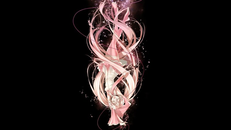 Сакура на черном фоне