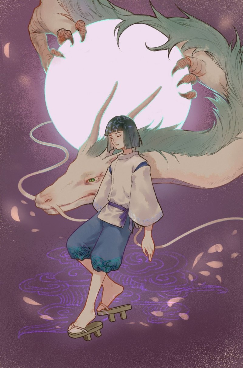 Хаку и Тихиро любовь карандаш