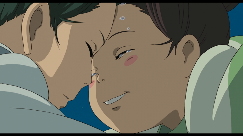 Унесённые призраками Хаку и Тихиро поцелуй