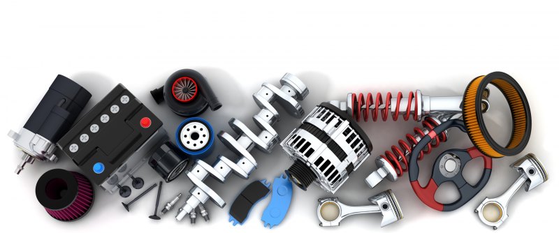 Автозапчасти на прозрачном фоне