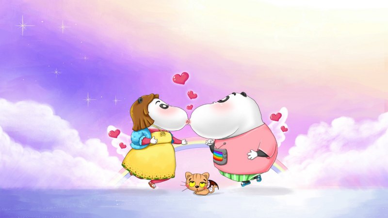 Милые парные обои