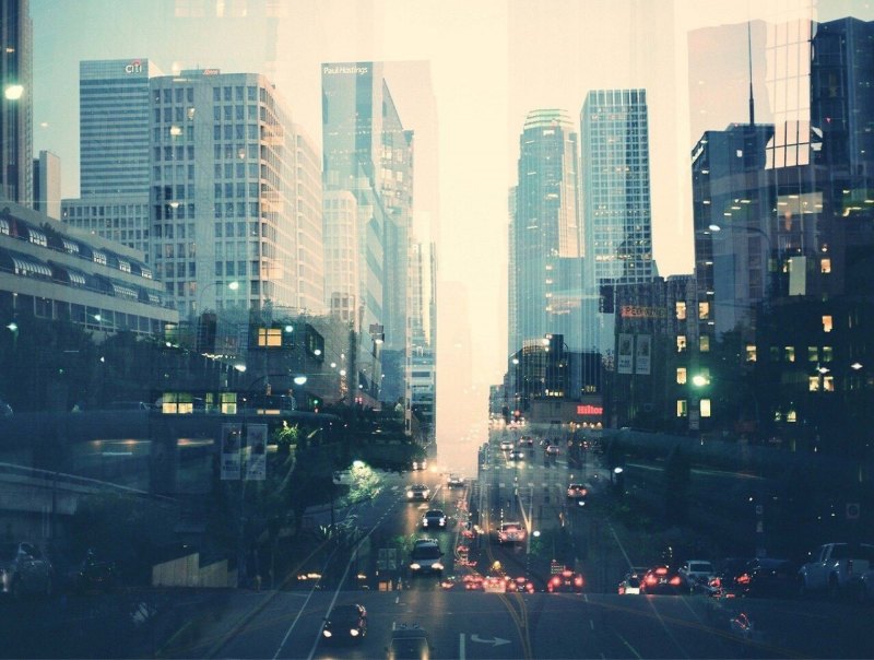 Двойная экспозиция город