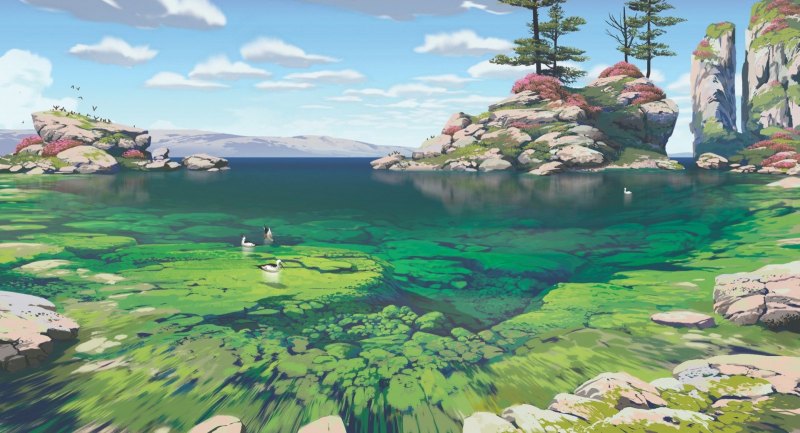 Красивое озеро арт