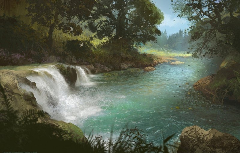 Лесная река арт