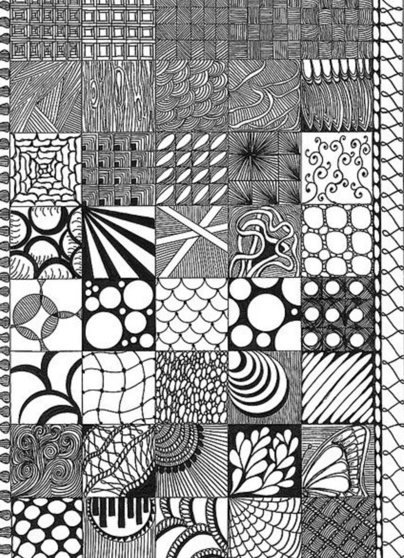 Дудлинг и Зентангл узоры и техники