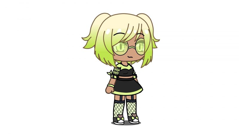 Нож гача лайф на зеленом фоне