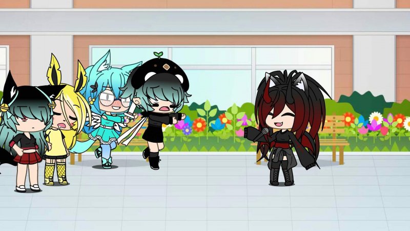 Гача лайф ОС на зелёном фоне