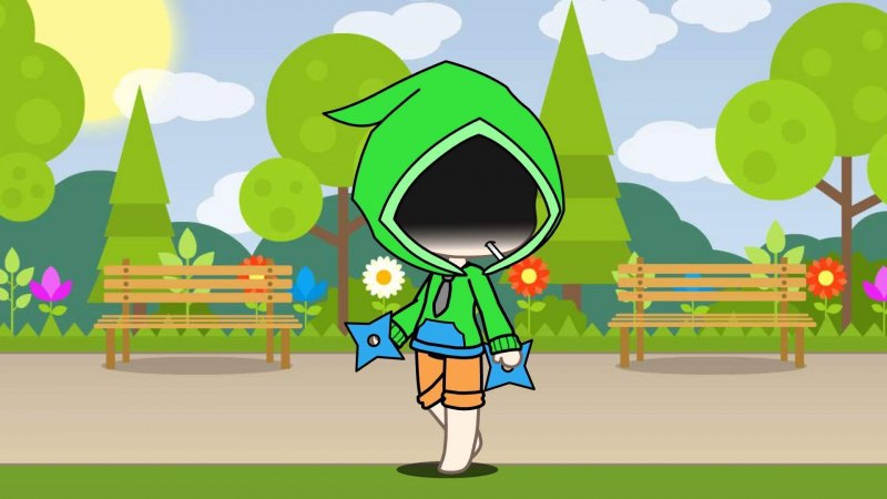 Гача лайф на зелёном фоне