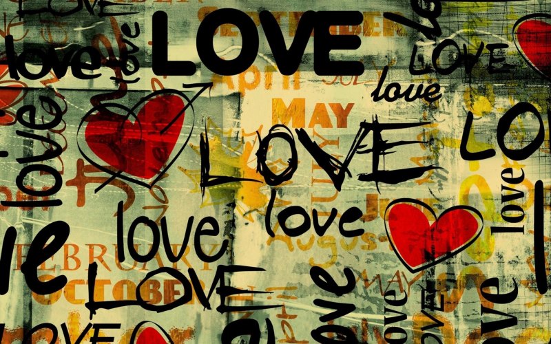 Картина с надписью Amore