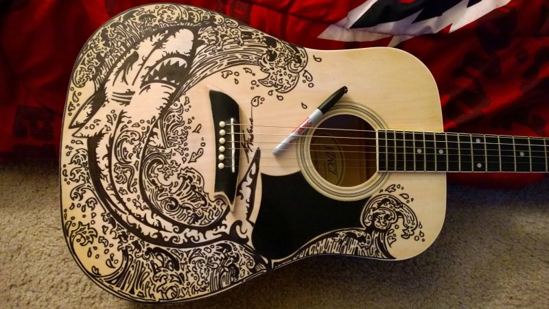 Разрисованные акустические гитары