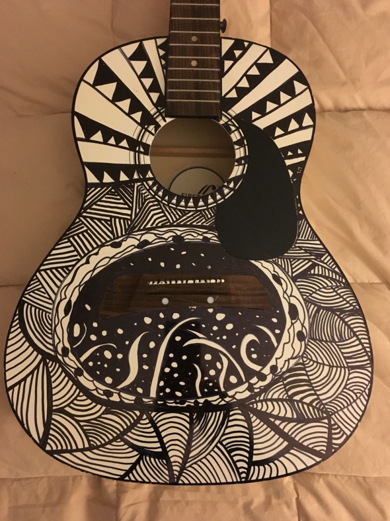 Разрисованные акустические гитары