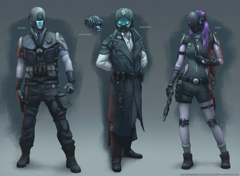 Киберпанк Sci Fi солдаты