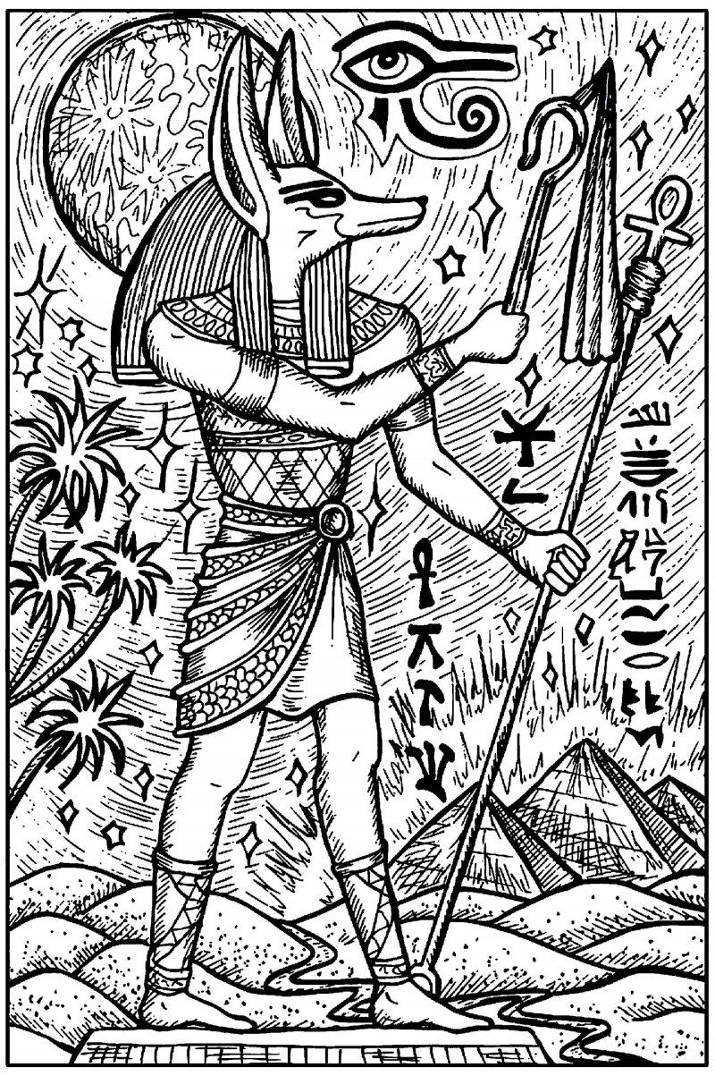 Контурный эскиз Анубиса