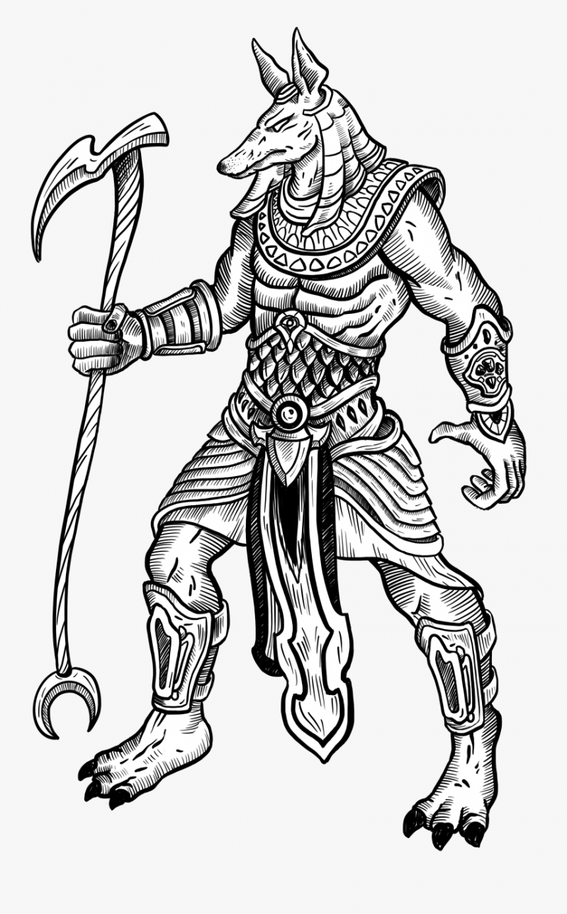 Анубис Бог Египта эскиз