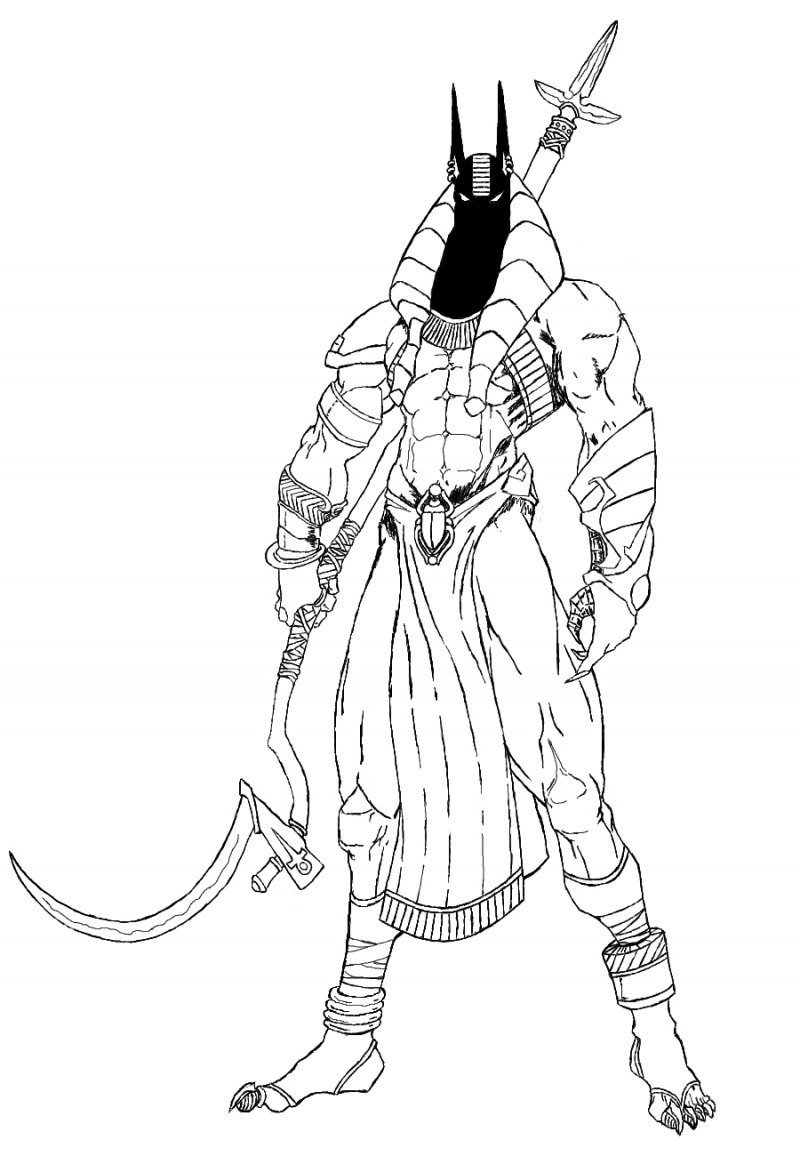 Анубис Бог Египта срисовка